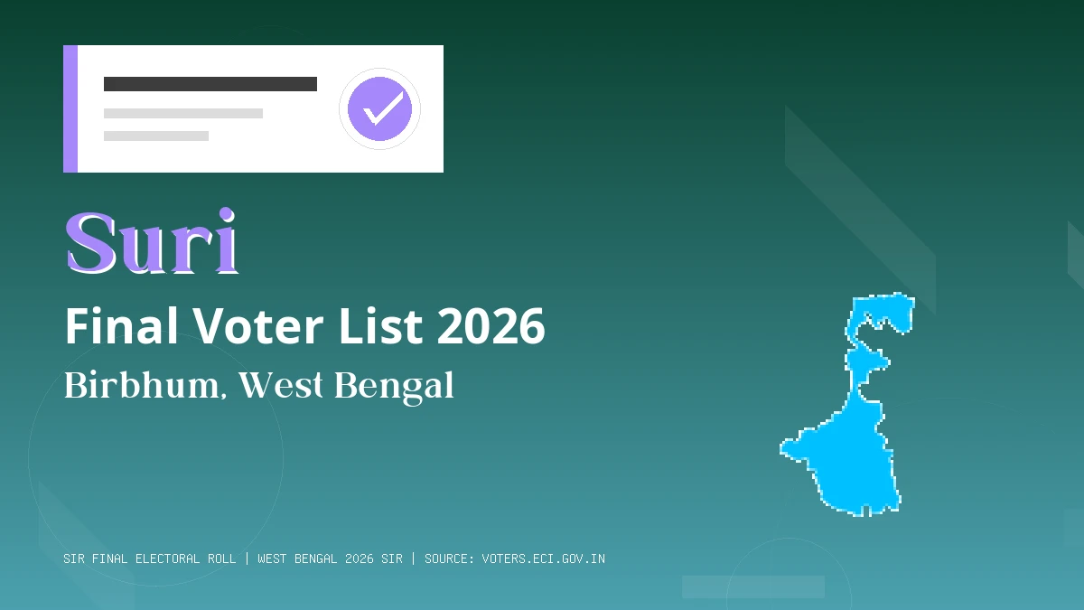 Suri Final Voter List 2026 West Bengal