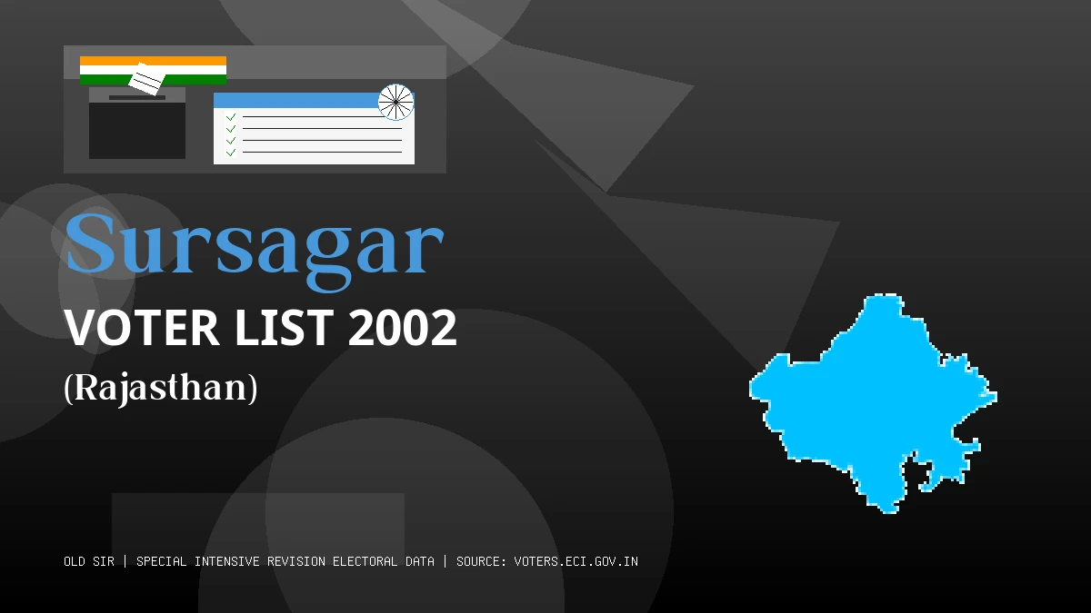 Sursagar Voter List 2002 PDF Download Rajasthan