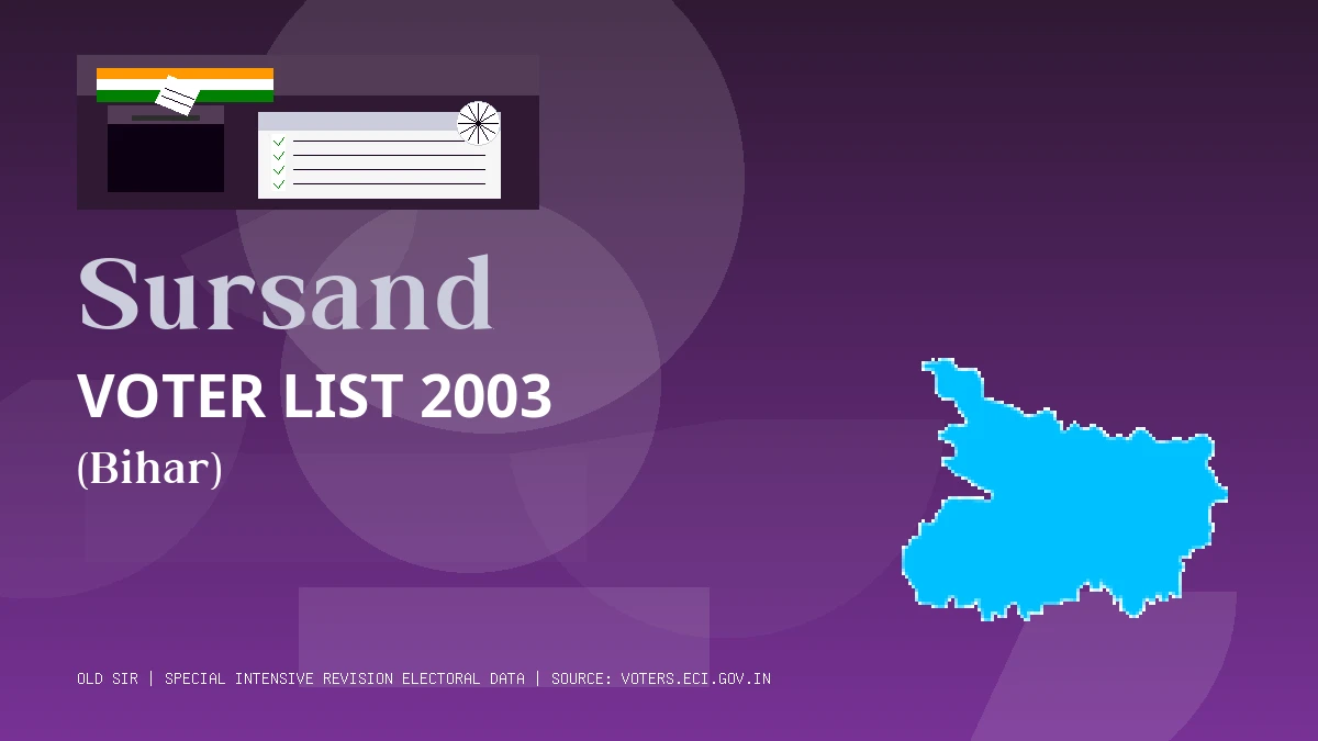 Sursand Voter List 2003 PDF Download Bihar
