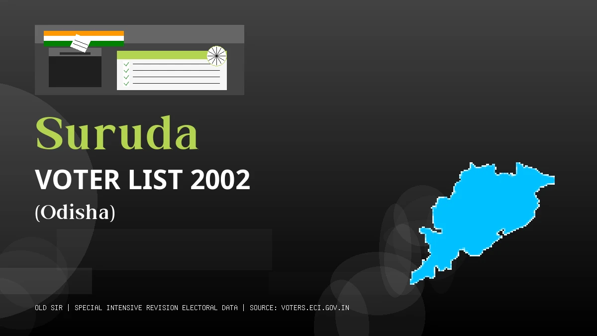 Suruda Voter List 2002 PDF Download Odisha