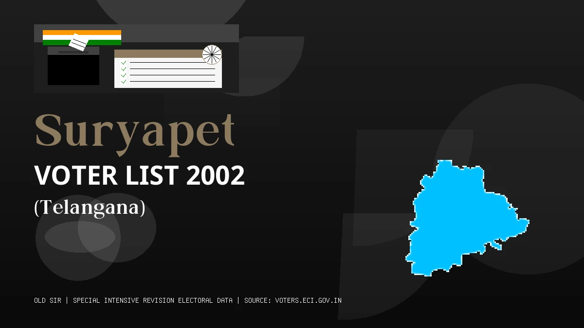 Suryapet Voter List 2002 PDF Download Telangana