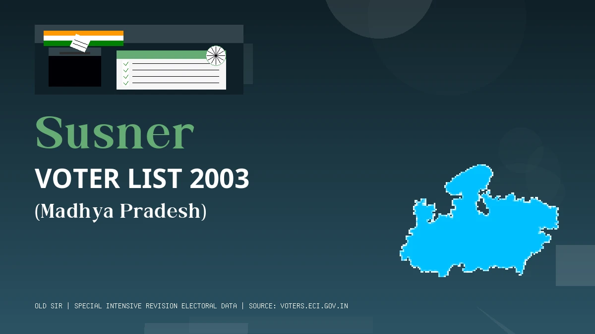 Susner Voter List 2003 PDF Download Madhya Pradesh