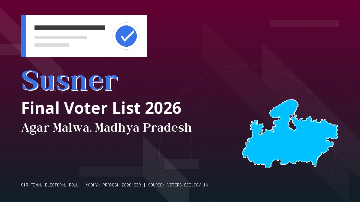 Susner Final Voter List 2026 Madhya Pradesh