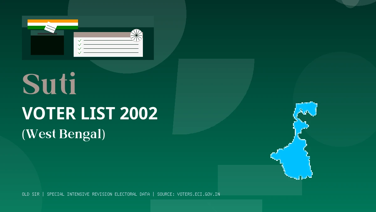 Suti Voter List 2002 PDF Download West Bengal
