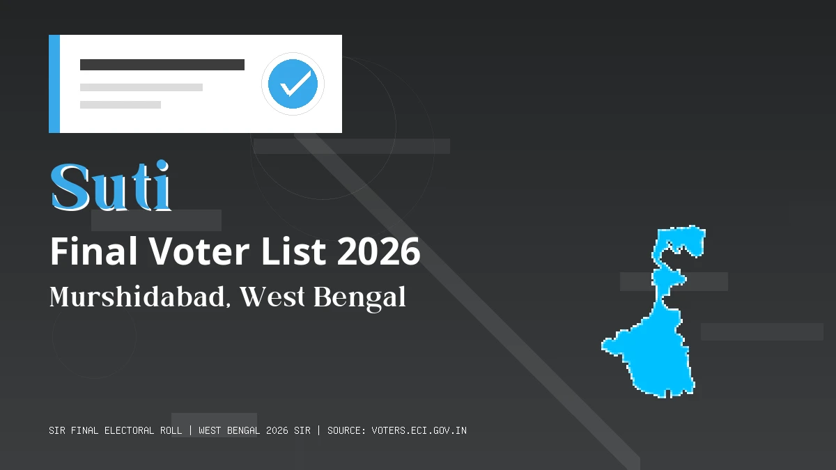 Suti Final Voter List 2026 West Bengal
