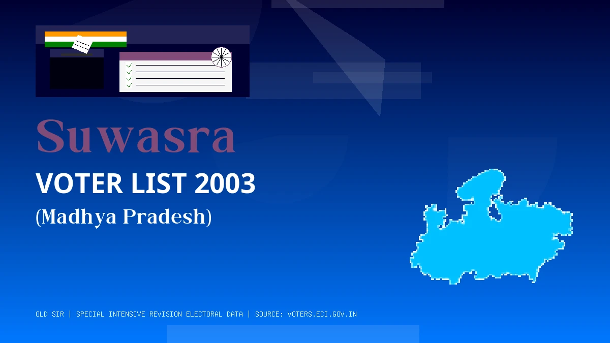 Suwasra Voter List 2003 PDF Download Madhya Pradesh