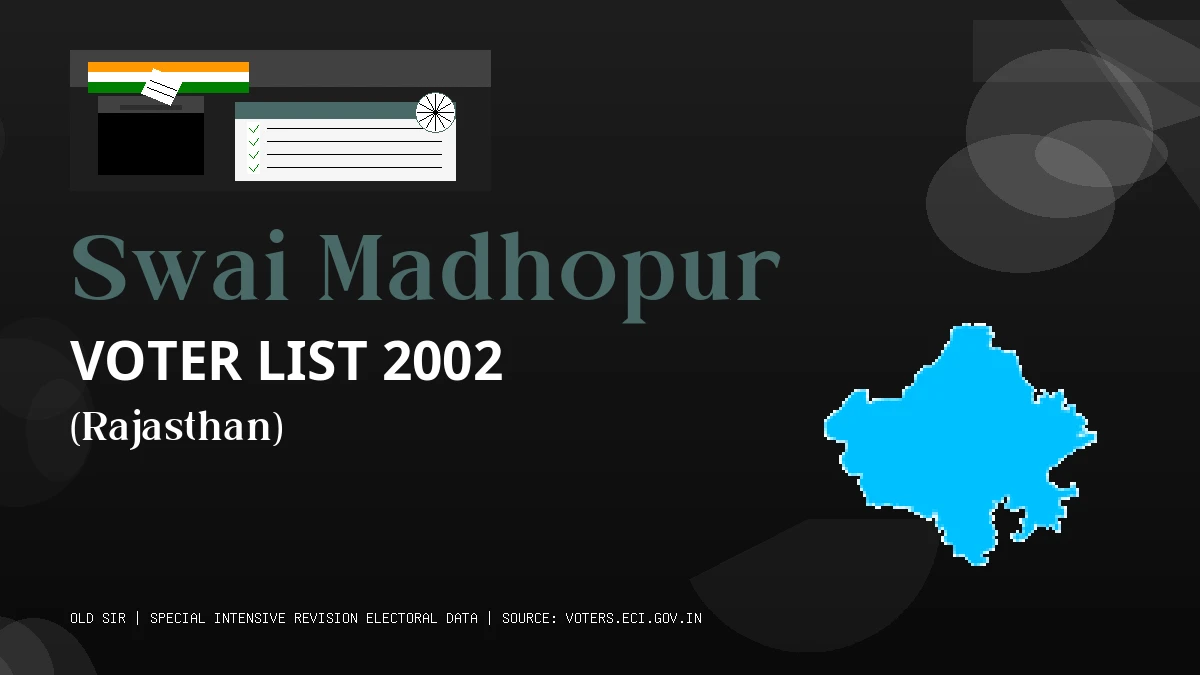 Swai Madhopur Voter List 2002 PDF Download Rajasthan