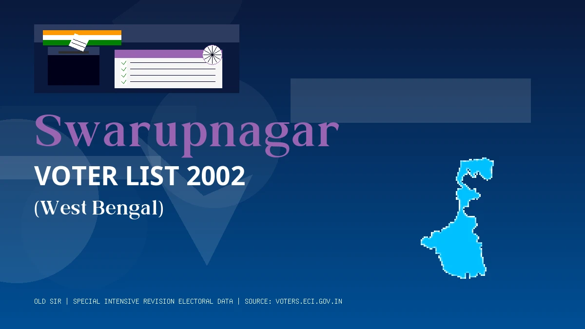 Swarupnagar Voter List 2002 PDF Download West Bengal