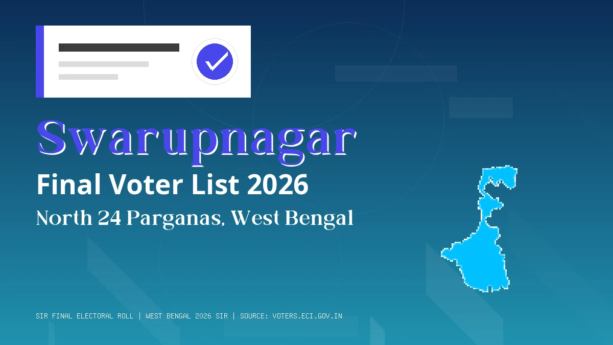 Swarupnagar Final Voter List 2026 West Bengal