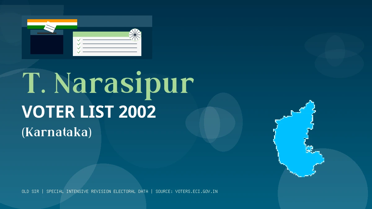 T. Narasipur Voter List 2002 PDF Download Karnataka