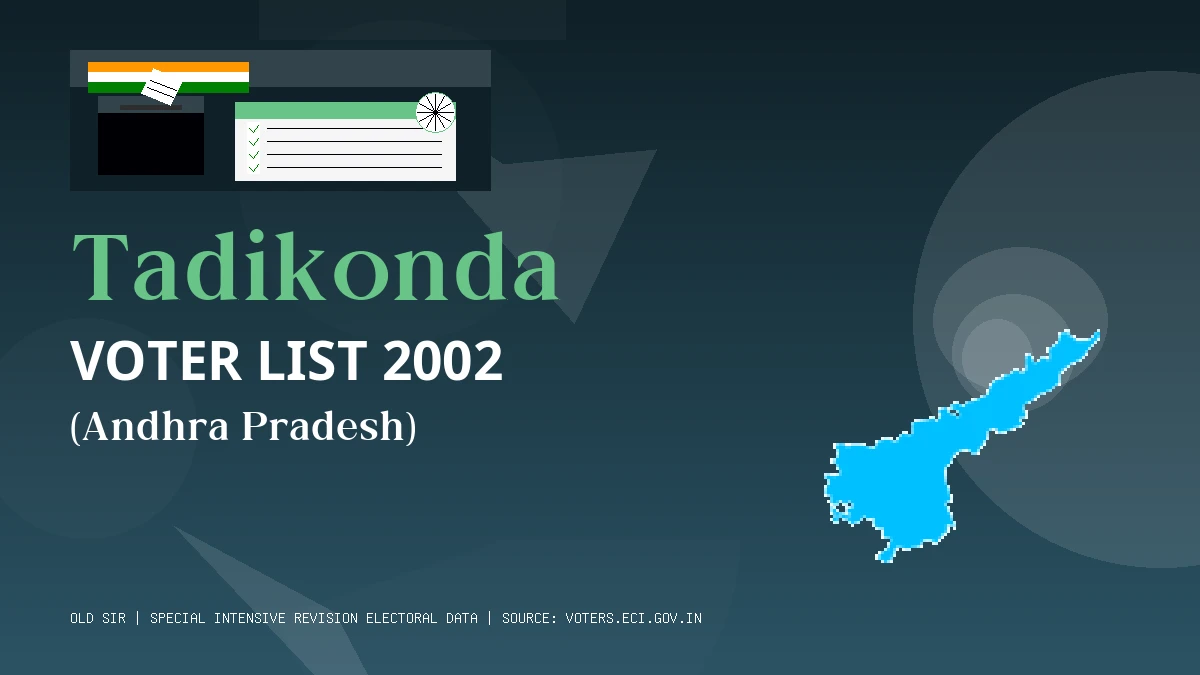 Tadikonda Voter List 2002 PDF Download Andhra Pradesh
