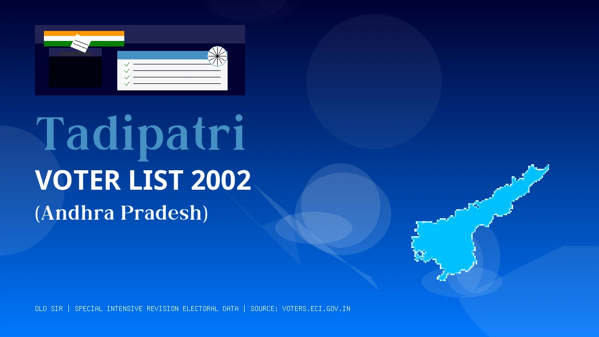 Tadipatri Voter List 2002 PDF Download Andhra Pradesh