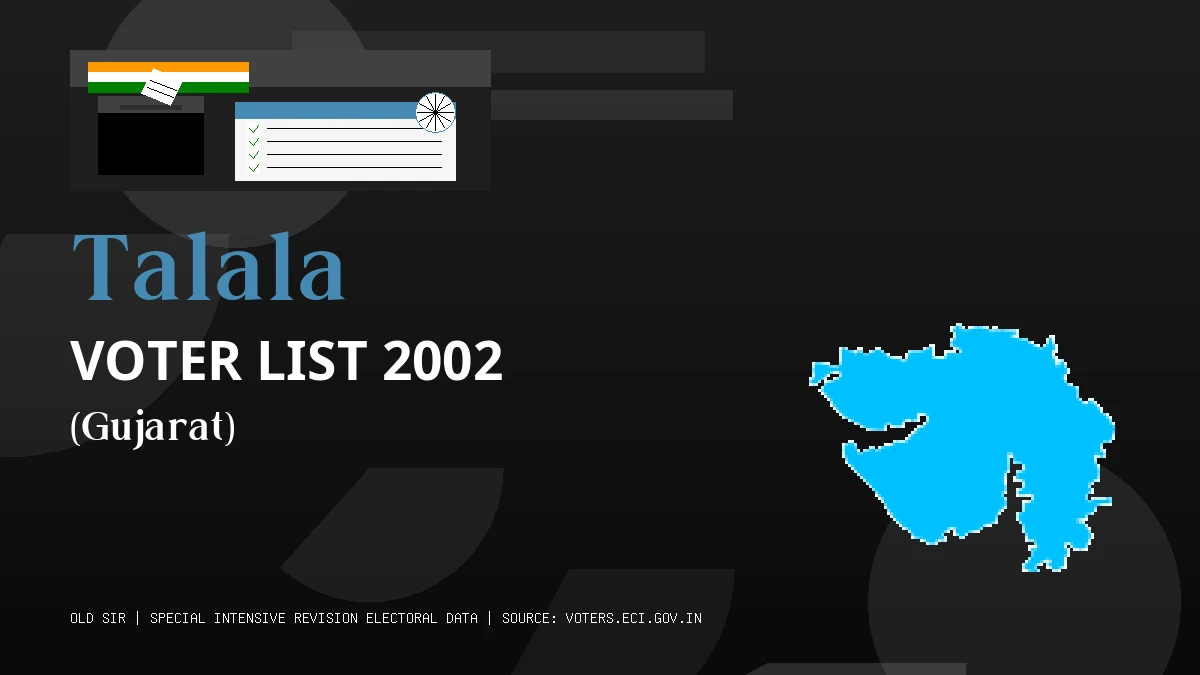 Talala Voter List 2002 PDF Download Gujarat