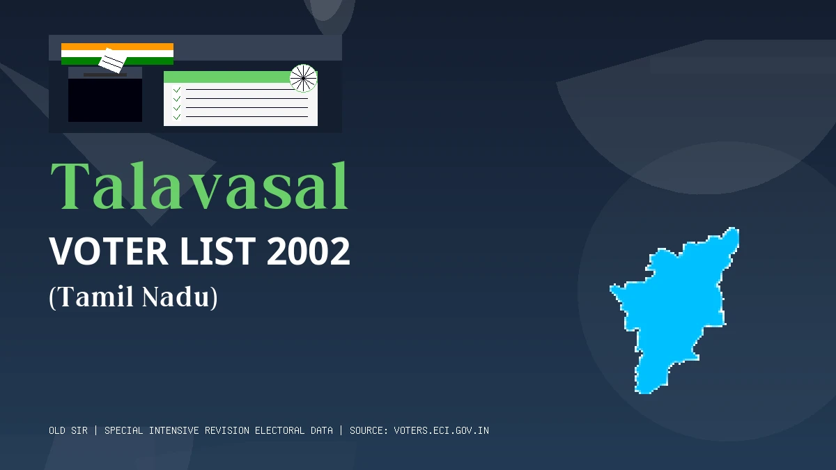Talavasal Voter List 2002 PDF Download Tamil Nadu