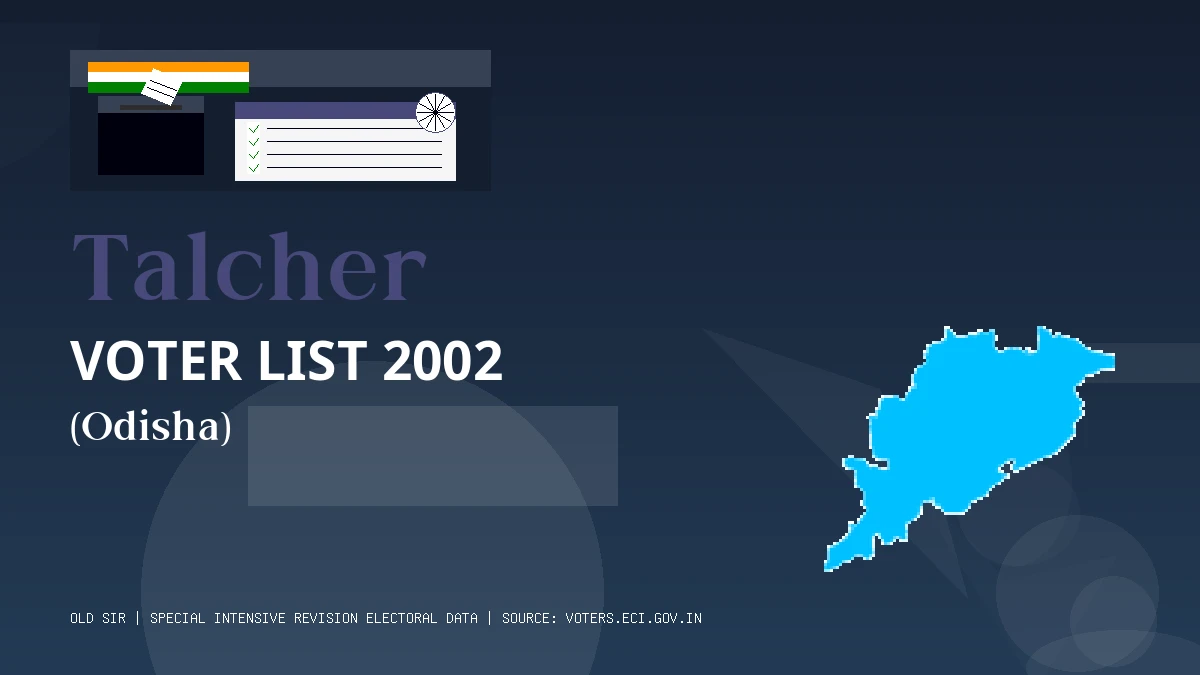 Talcher Voter List 2002 PDF Download Odisha
