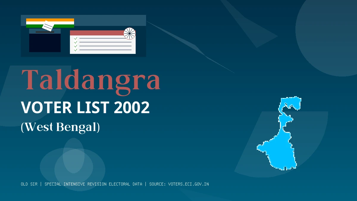 Taldangra Voter List 2002 PDF Download West Bengal