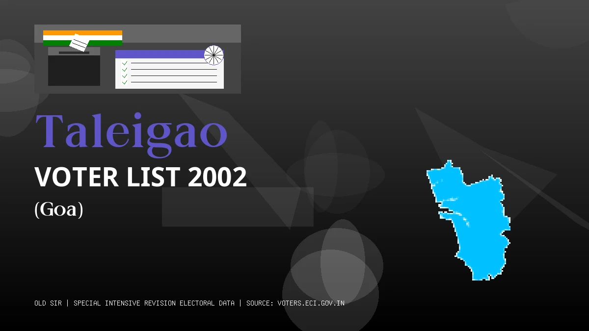 Taleigao Voter List 2002 PDF Download Goa