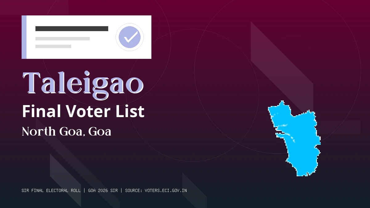 Taleigao Final Voter List Goa