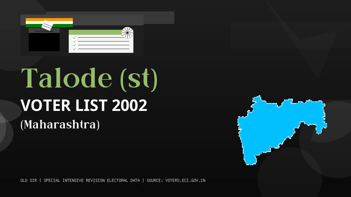 Talode (st) Voter List 2002 PDF Download Maharashtra