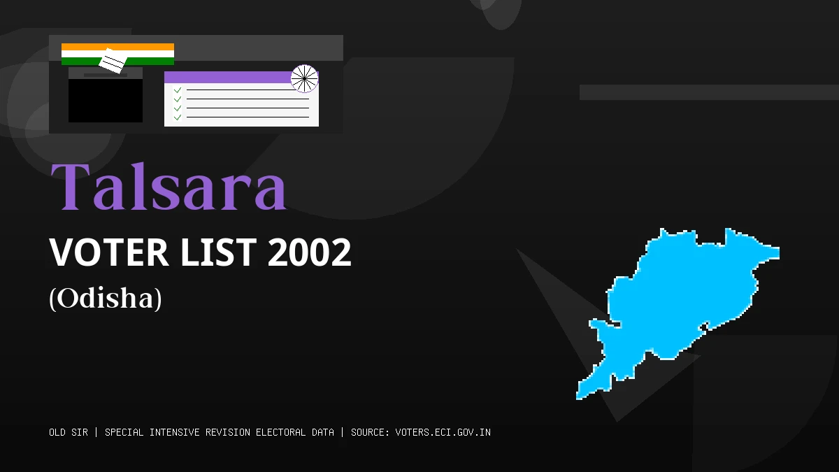 Talsara Voter List 2002 PDF Download Odisha