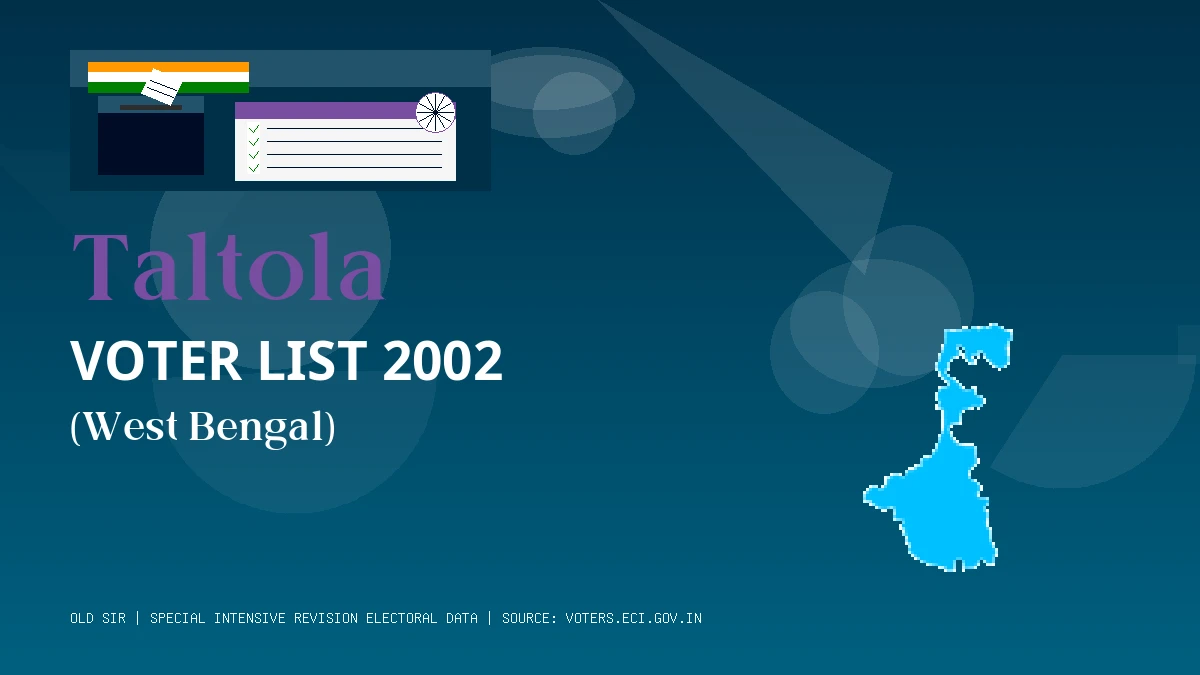 Taltola Voter List 2002 PDF Download West Bengal