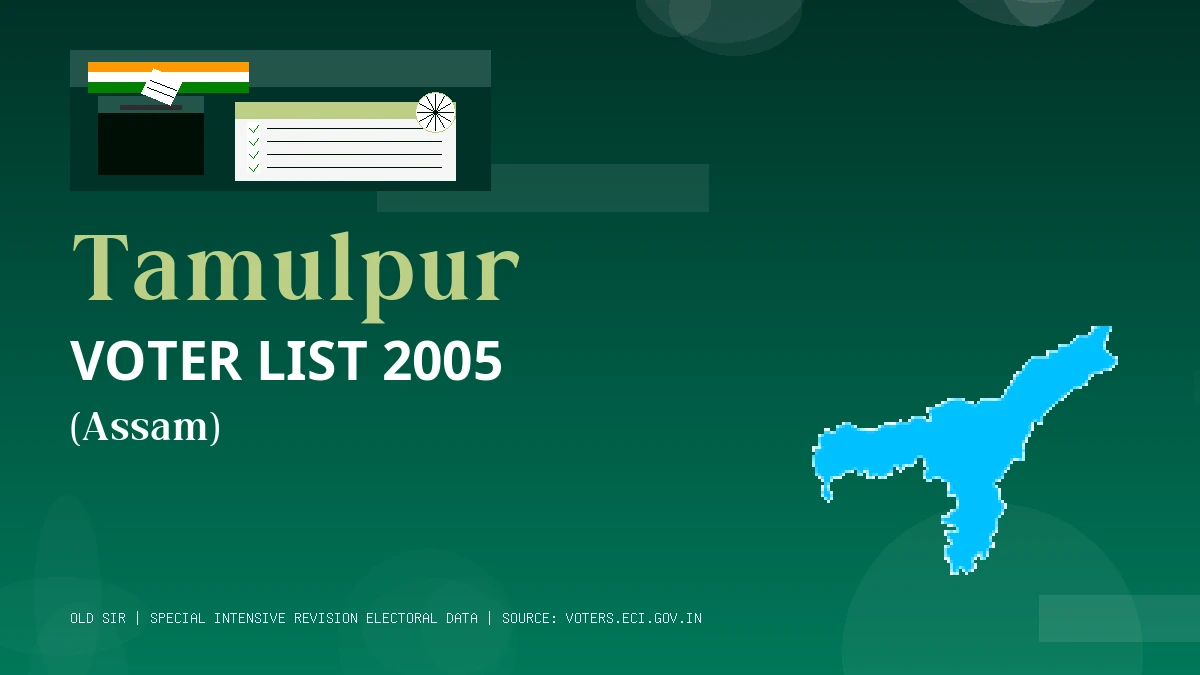 Tamulpur Voter List 2005 PDF Download Assam