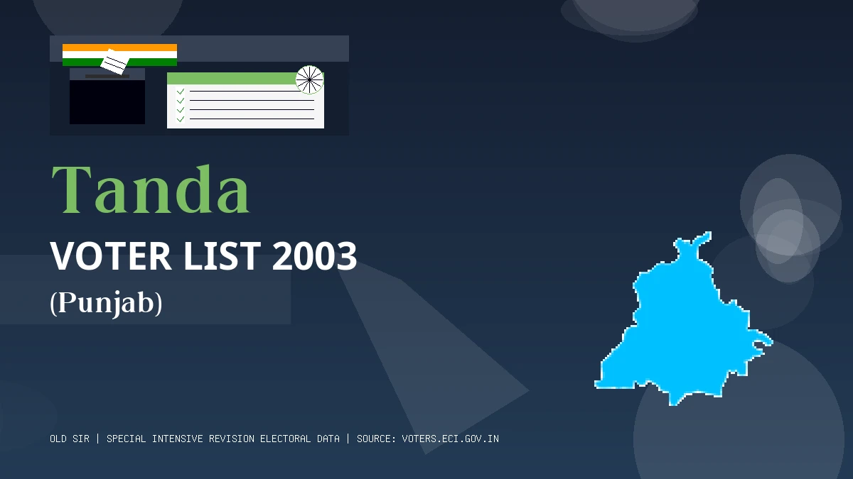 Tanda Voter List 2003 PDF Download Punjab