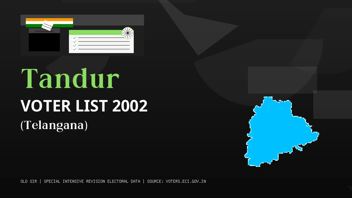 Tandur Voter List 2002 PDF Download Telangana