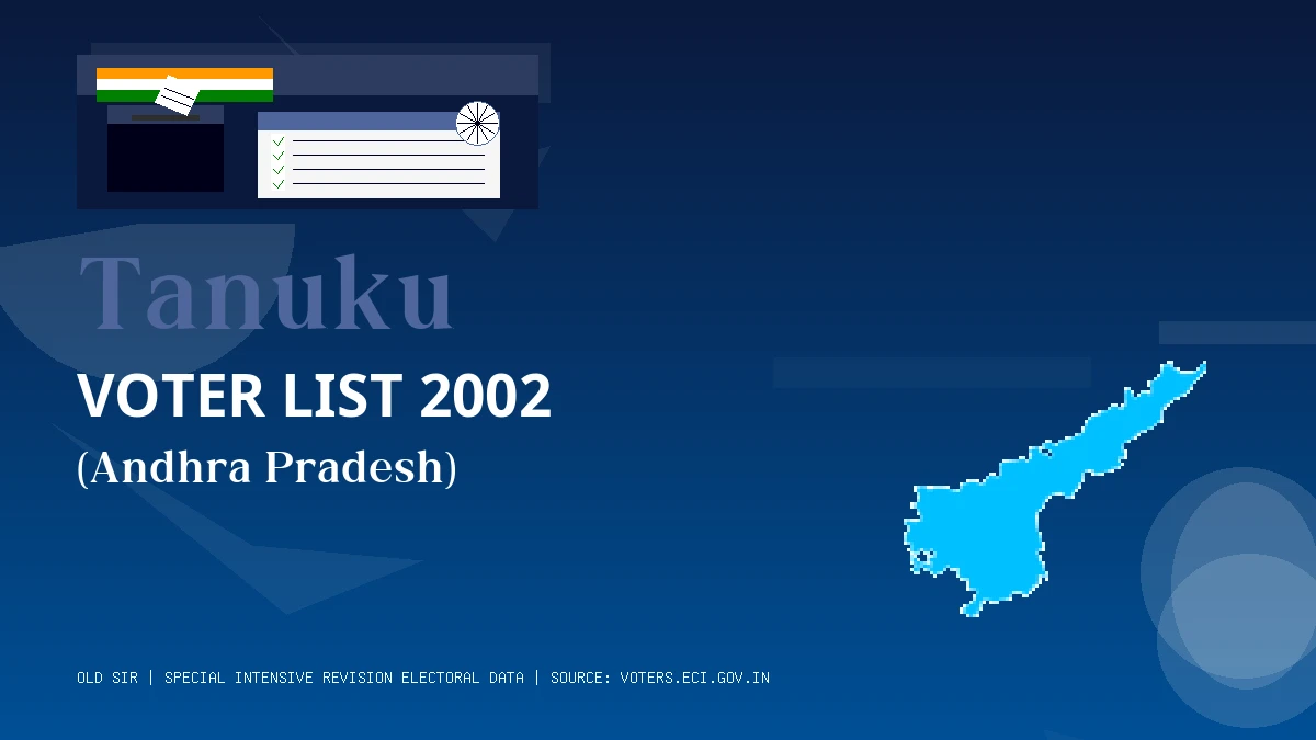 Tanuku Voter List 2002 PDF Download Andhra Pradesh