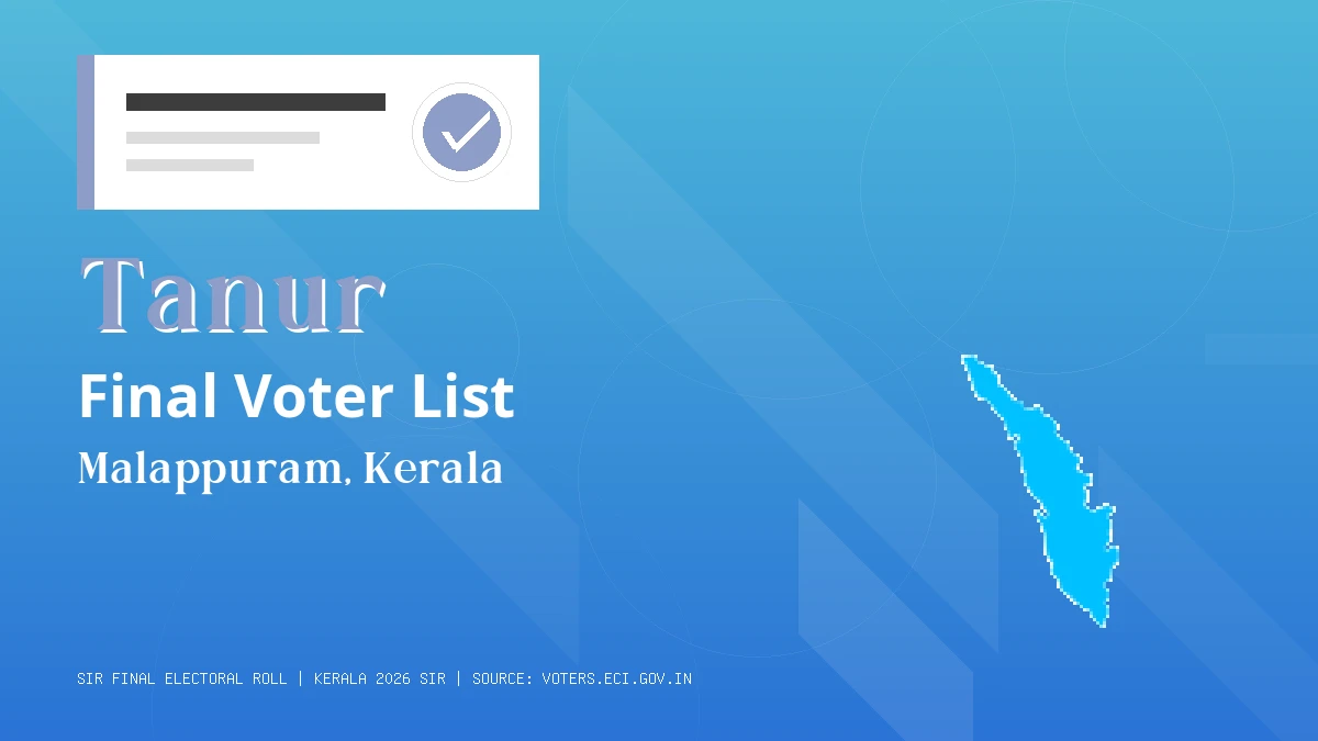 Tanur Final Voter List Kerala