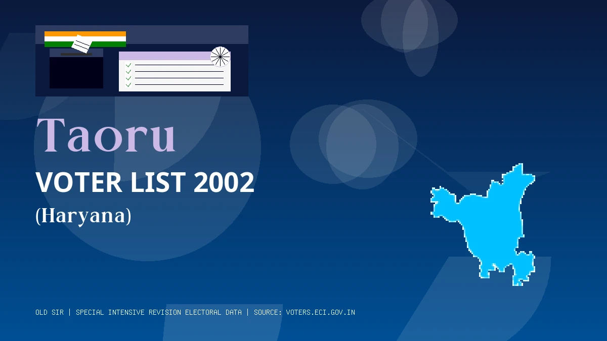 Taoru Voter List 2002 PDF Download Haryana