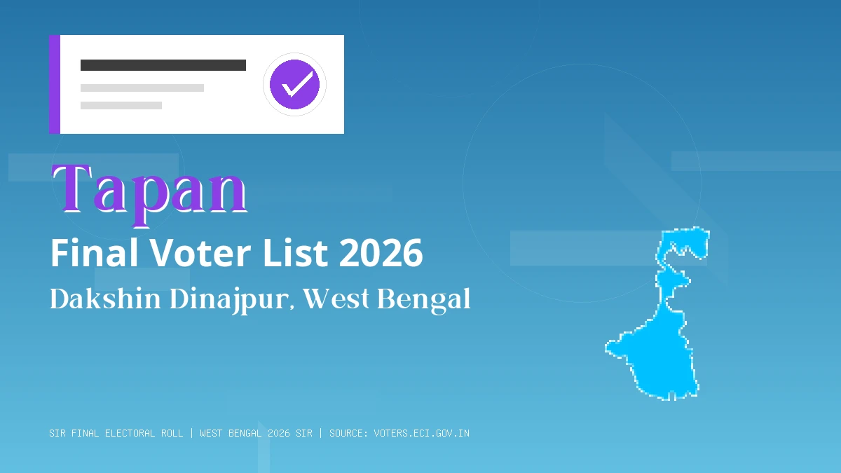 Tapan Final Voter List 2026 West Bengal