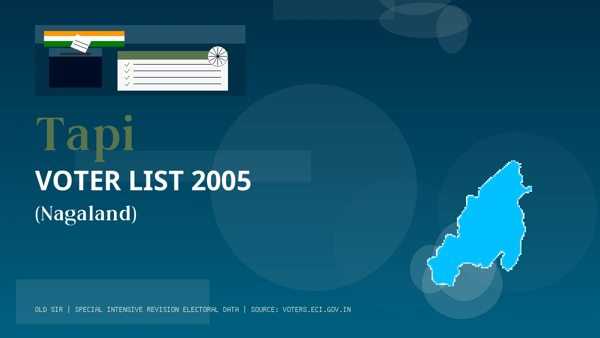 Tapi Voter List 2005 PDF Download Nagaland