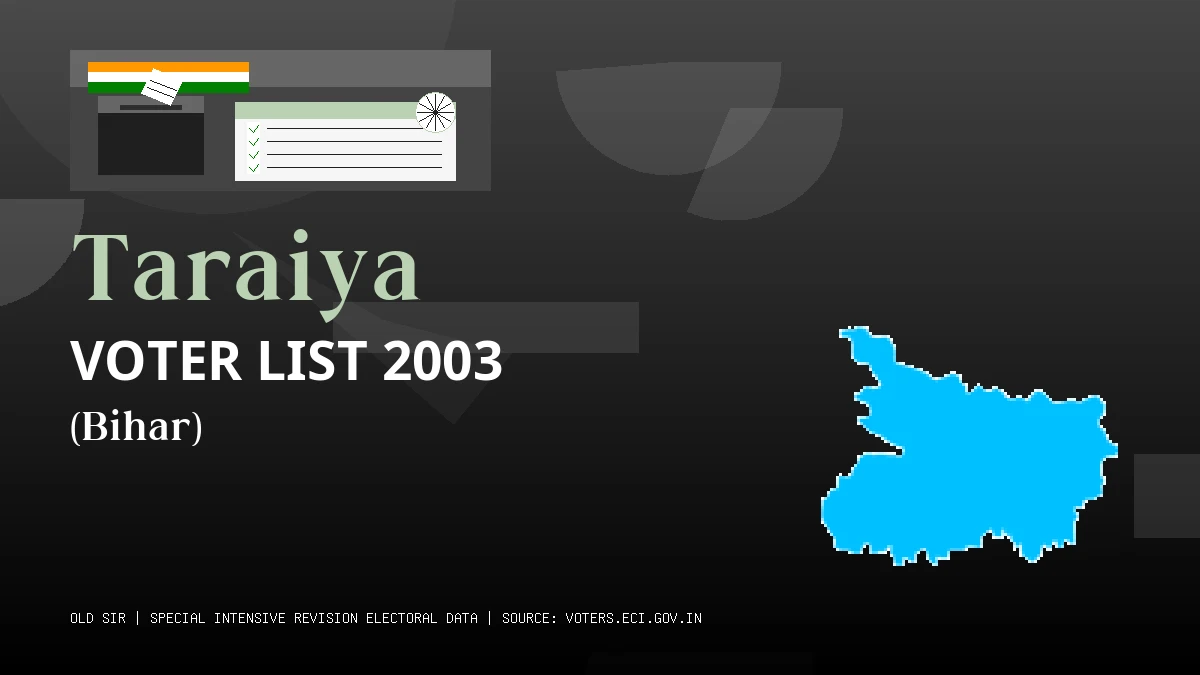Taraiya Voter List 2003 PDF Download Bihar