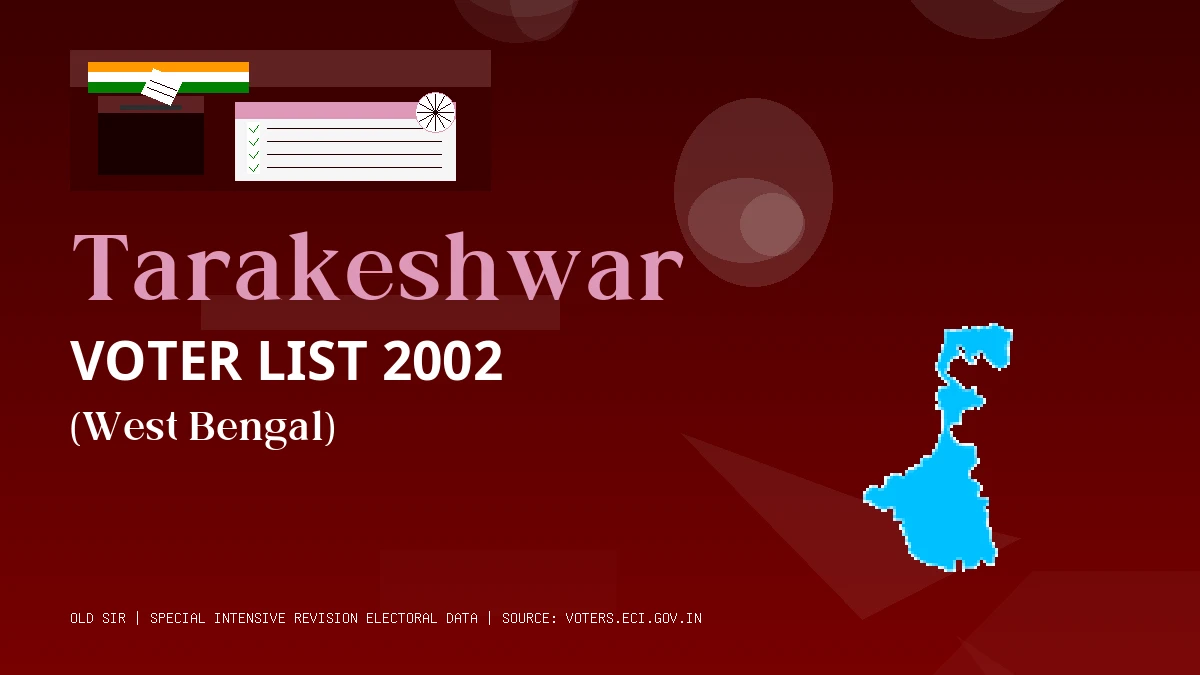 Tarakeshwar Voter List 2002 PDF Download West Bengal