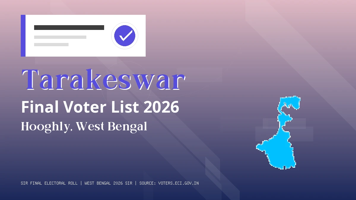 Tarakeswar Final Voter List 2026 West Bengal