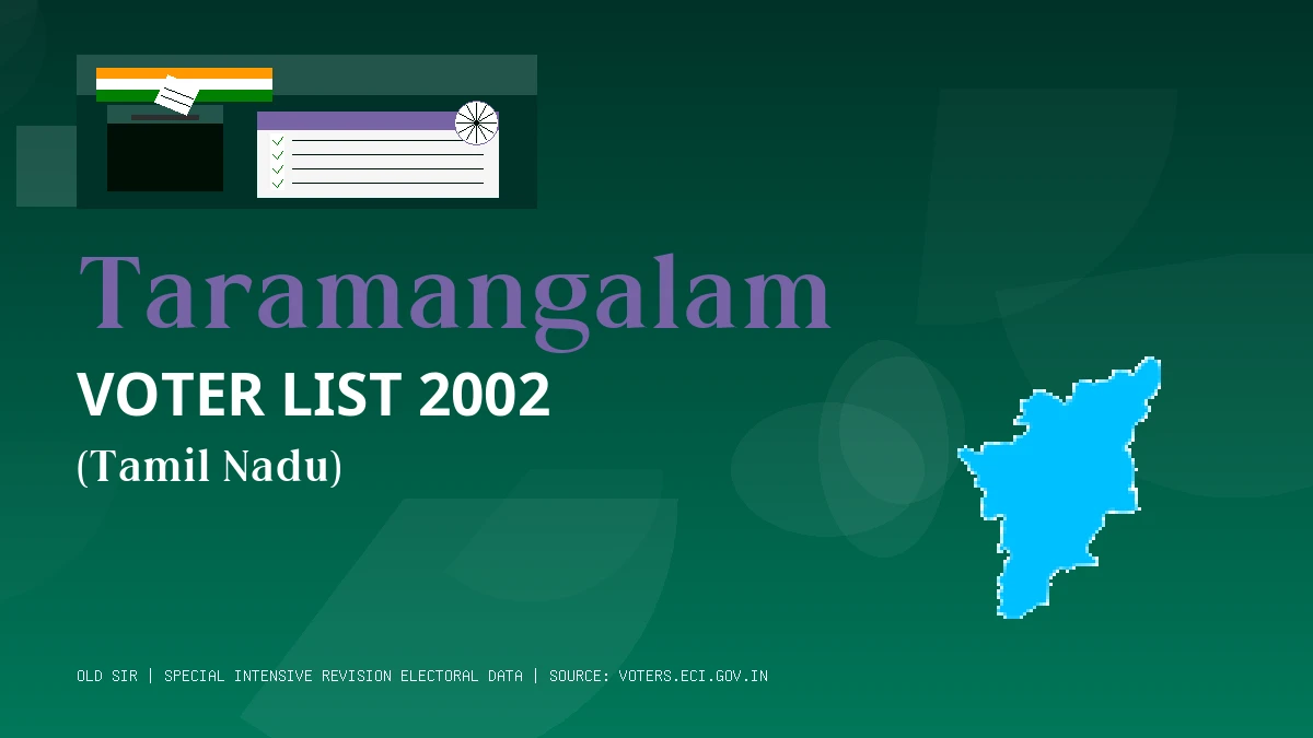 Taramangalam Voter List 2002 PDF Download Tamil Nadu