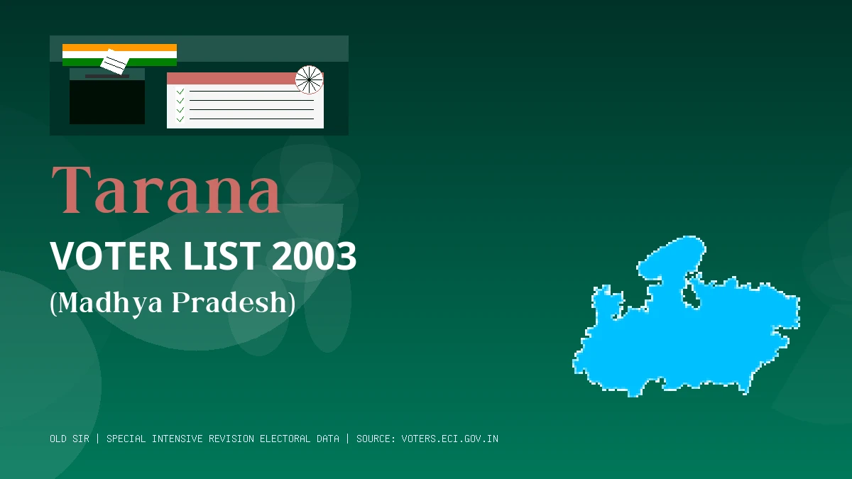 Tarana Voter List 2003 PDF Download Madhya Pradesh