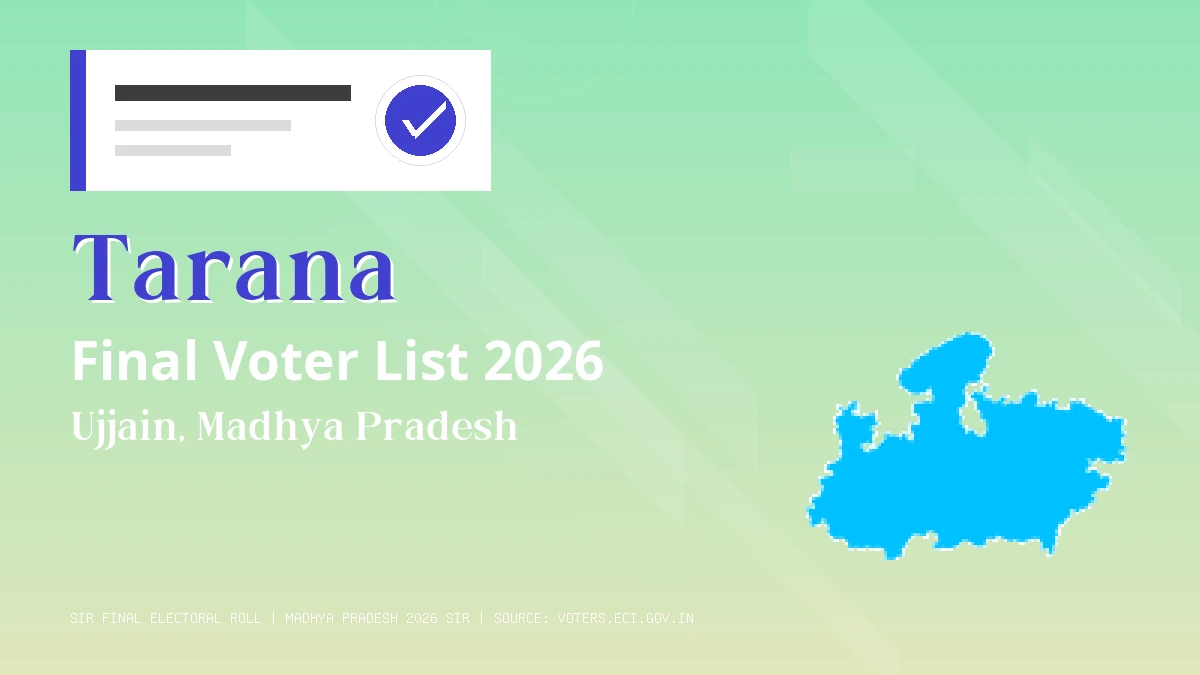 Tarana Final Voter List 2026 Madhya Pradesh