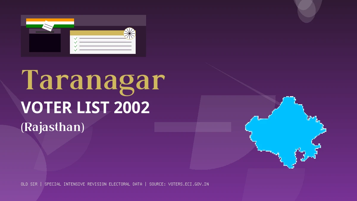Taranagar Voter List 2002 PDF Download Rajasthan