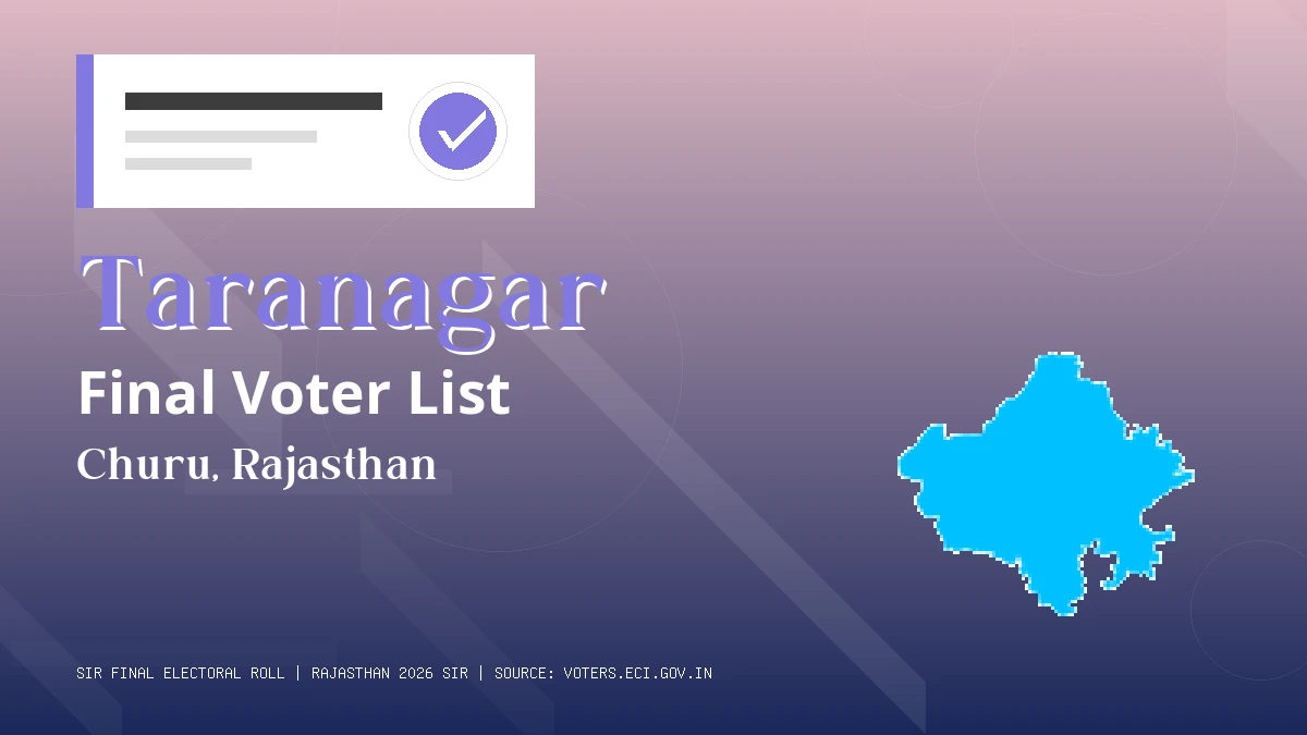 Taranagar Final Voter List Rajasthan