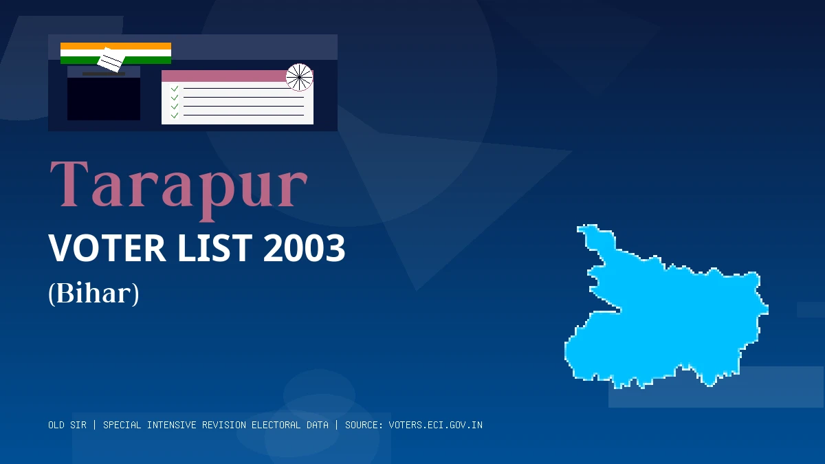 Tarapur Voter List 2003 PDF Download Bihar