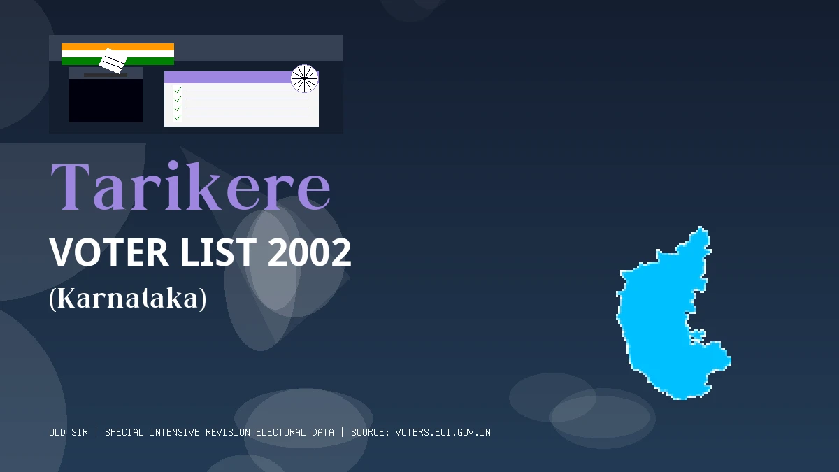 Tarikere Voter List 2002 PDF Download Karnataka