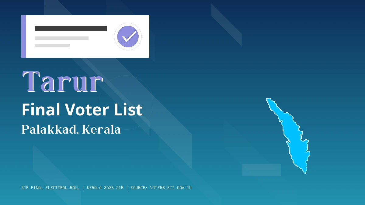 Tarur Final Voter List Kerala