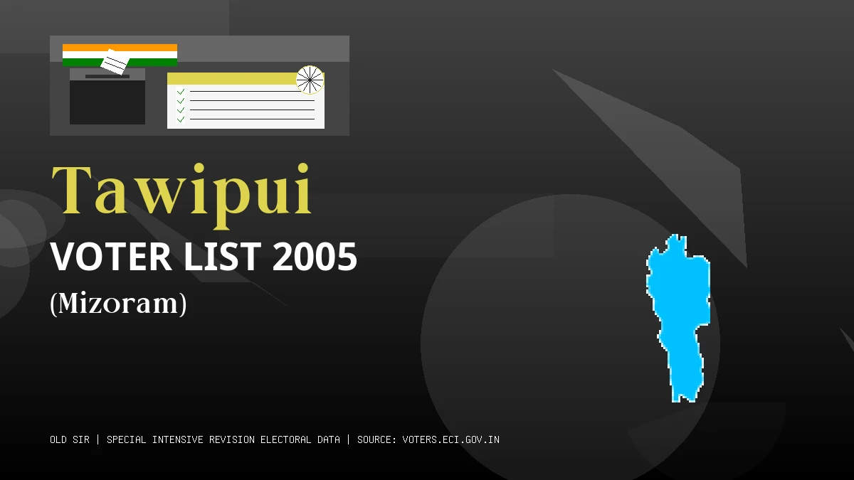 Tawipui Voter List 2005 PDF Download Mizoram