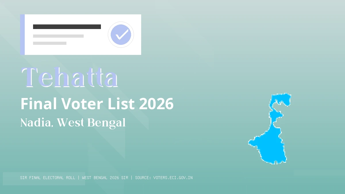 Tehatta Final Voter List 2026 West Bengal