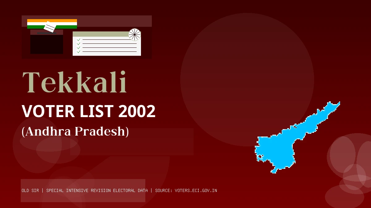 Tekkali Voter List 2002 PDF Download Andhra Pradesh