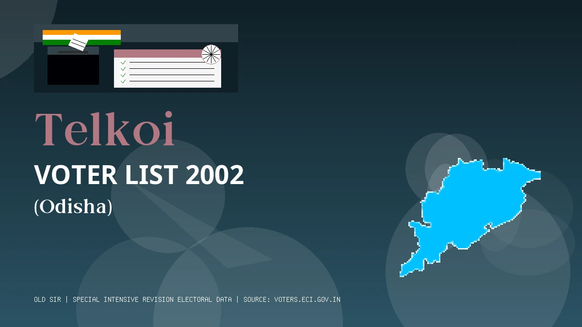 Telkoi Voter List 2002 PDF Download Odisha