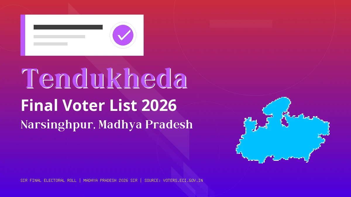 Tendukheda Final Voter List 2026 Madhya Pradesh