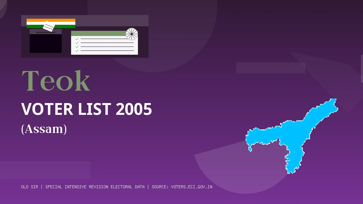 Teok Voter List 2005 PDF Download Assam